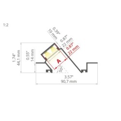 LED profilis DIPOKET anoduotas 3m.