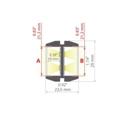 LED profilis GIZA-DUO-LL anoduotas Juodas 2m.