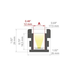 LED profilis HR-Line neanoduotas 1m.
