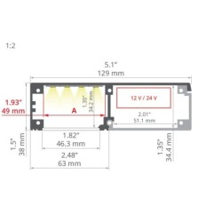LED profilis KIDES anoduotas 2m.