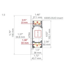 LED profilis KIDES DUO anoduotas 1m.