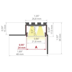 LED profilis KOZUS-CR neanoduotas 3m.