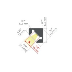 LED profilis KUBIK-45 anoduotas 3m.