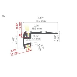 LED profilis laiptams STEP anoduotas Juodas 2m.