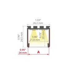 LED profilis LIPOD anoduotas Juodas 3m.