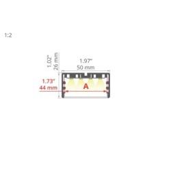 LED profilis LIPOD-50 anoduotas Juodas 2m.