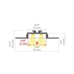 LED profilis Opac-30 anoduotas 3m.
