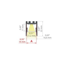 LED profilis PDS-ZMG anoduotas 3m.