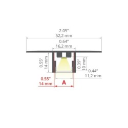 LED profilis priglaistomas PDS-T neanoduotas 2m.