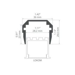 LED profilis priglaistomas TEKNIK-ZM-TK neanoduotas 2m.