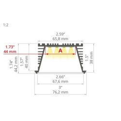 LED profilis SEKOMA anoduotas 2m.