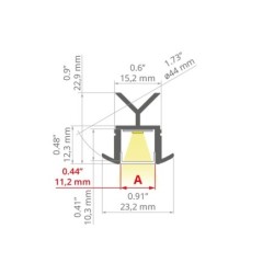 LED profilis turėklams POR anoduotas 1.05m