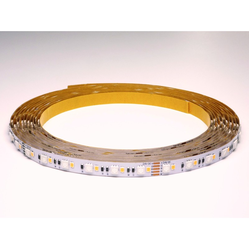 LED juosta 24W/m, 24V, RGBW(5700), 60+60LED, IP20