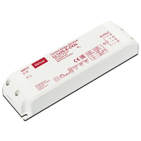 Pastovios įtampos LED maitinimo šaltinis. 75W, 24V, 180x52x30mm, IP20.