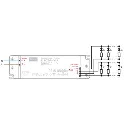 Pastovios įtampos LED maitinimo šaltinis. 75W, 24V, 180x52x30mm, IP20.