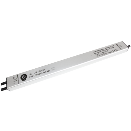 Pastovios įtampos LED maitinimo šaltinis. 132W, 12V, 408x37x21mm, IP67. Valdomas DALI.